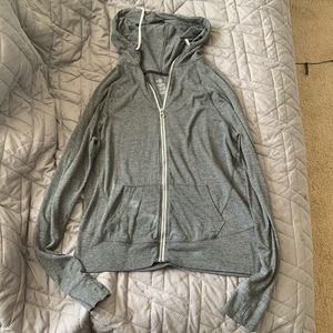 plain grey zip up